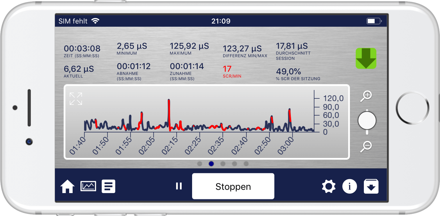Landscape hauptbildschirm für entspanntes Biofeedback