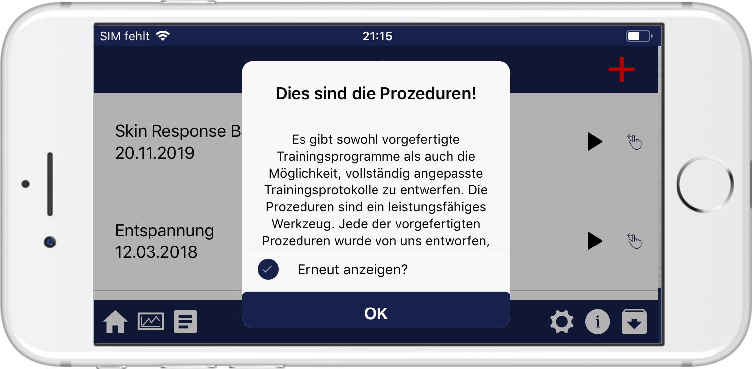 Biofeedback Prozeduren für individuelles training