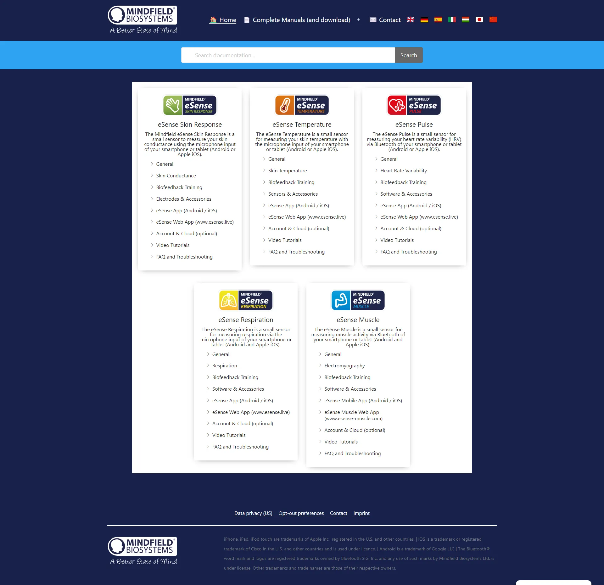 eSense App on Desktop