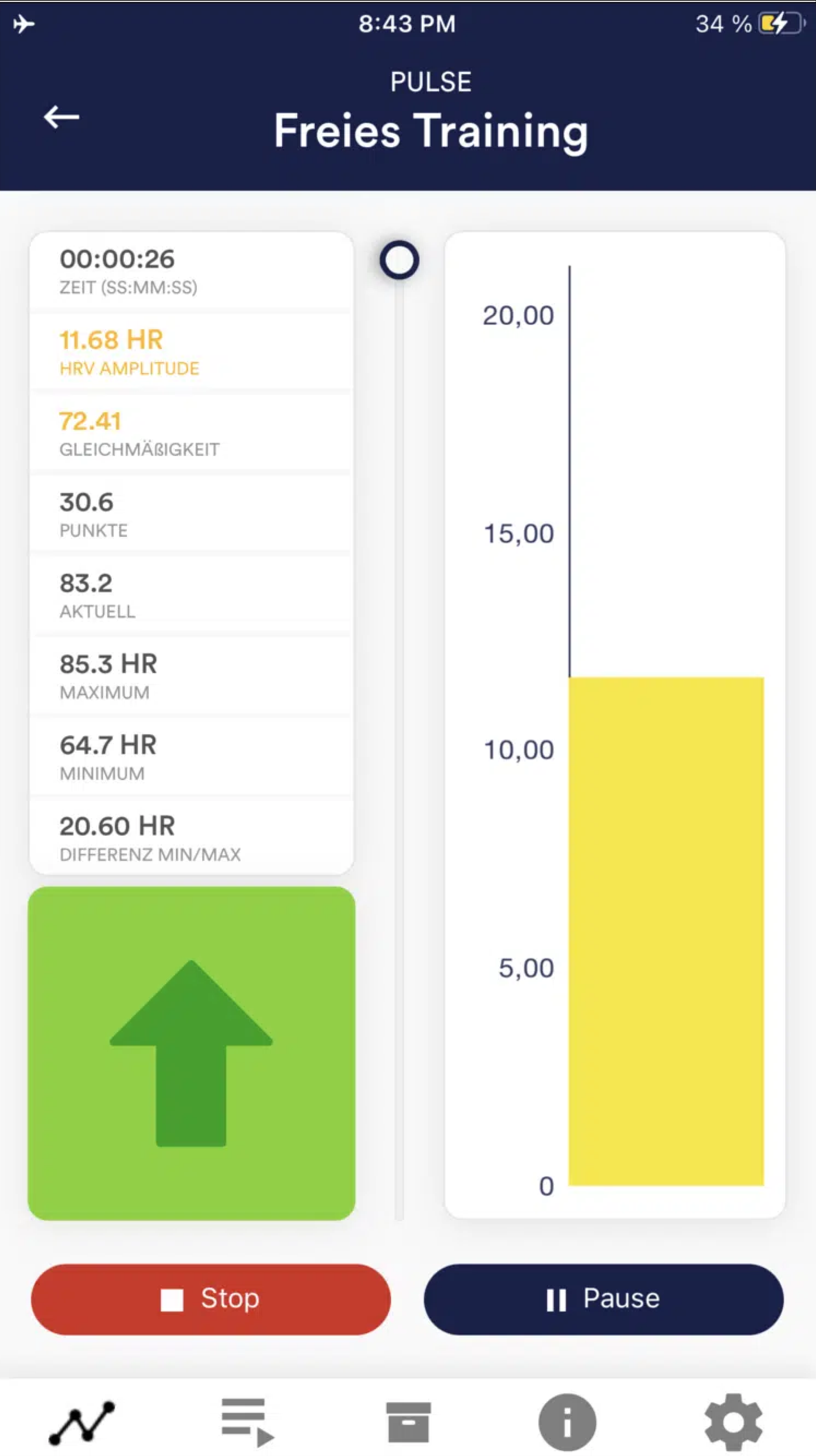 eSense Pulse App on Android Phone