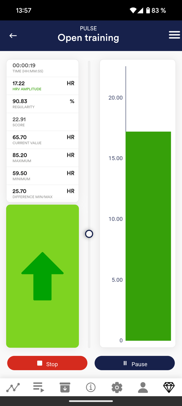 eSense Pulse App on iPhone