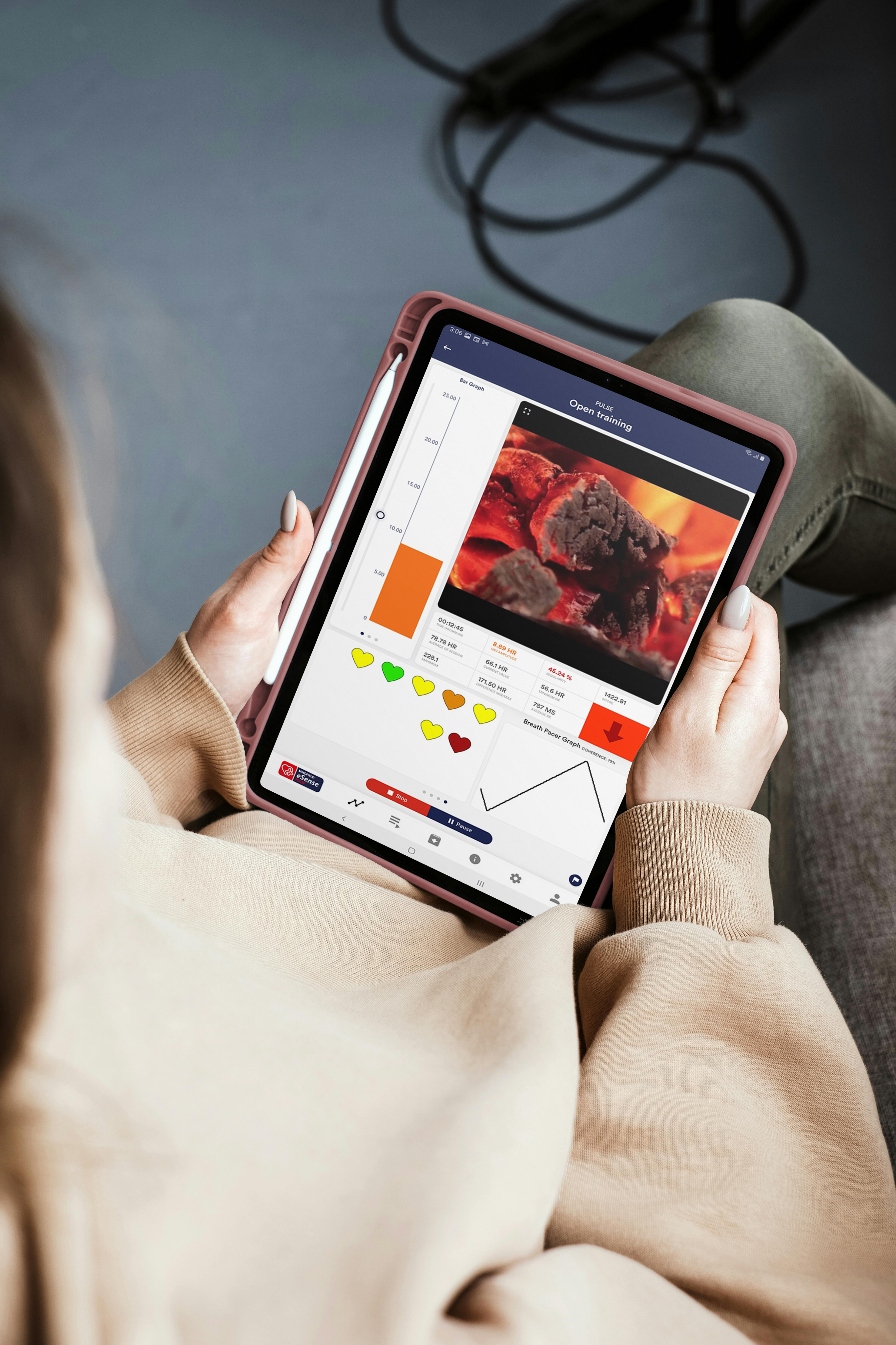 eSense Pulse teljes csomagtartalom érzékelővel, mellkasi pánttal és kiegészítőkkel
