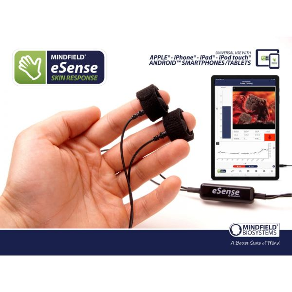 Mesure de la conductance cutanée AED montrant la réponse électrodermale sur les électrodes à doigt